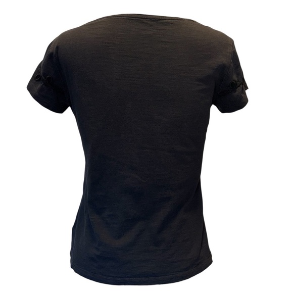 Coldwater Creek | Black Cotton Appliqué Tee | S - Picture 3 of 7
